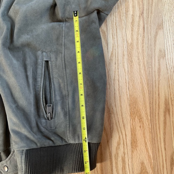 men’s SELECTED HOMME suede moss green bomber size medium - Picture 7 of 12